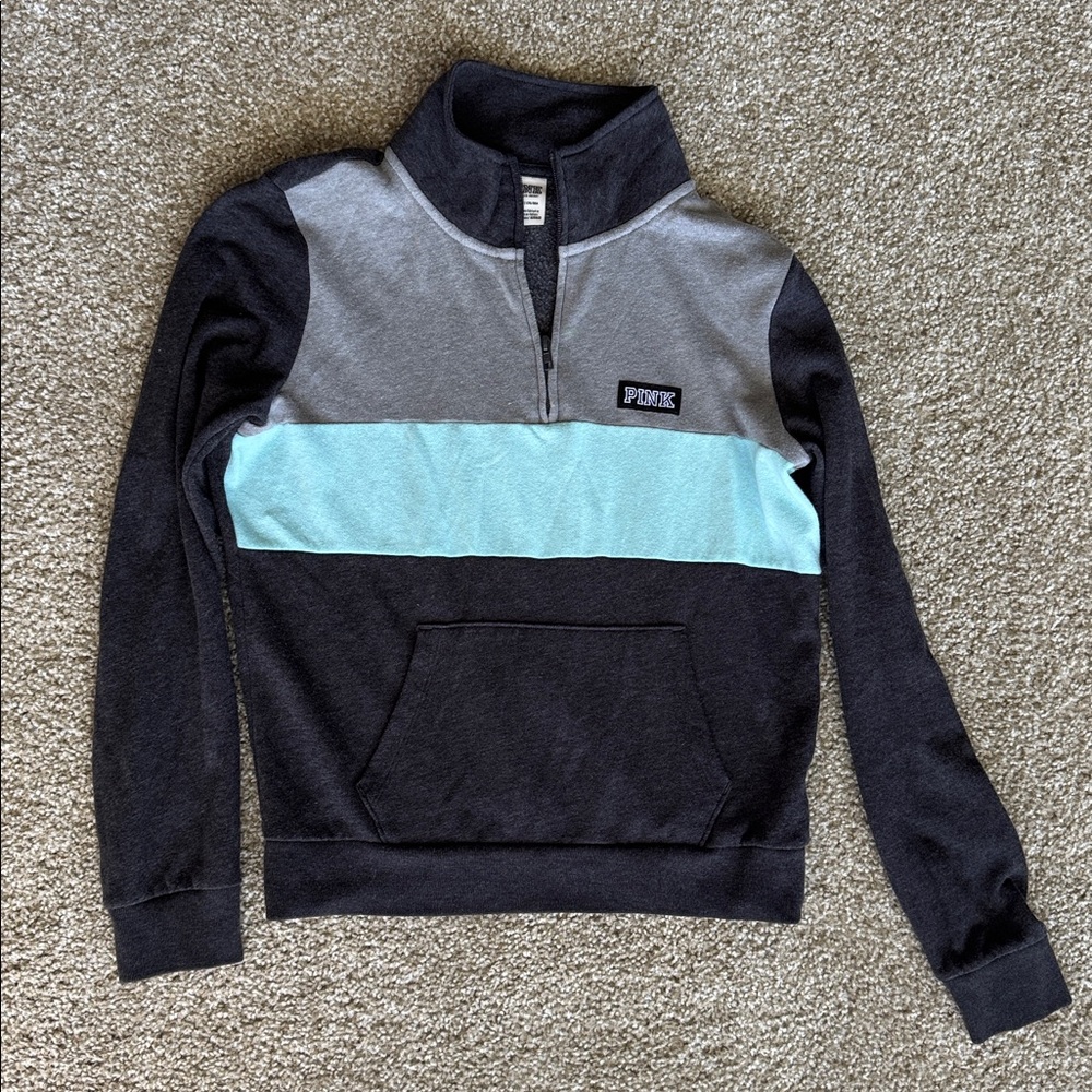PINK Victoria's Secret Heathered Half Zip Pullover